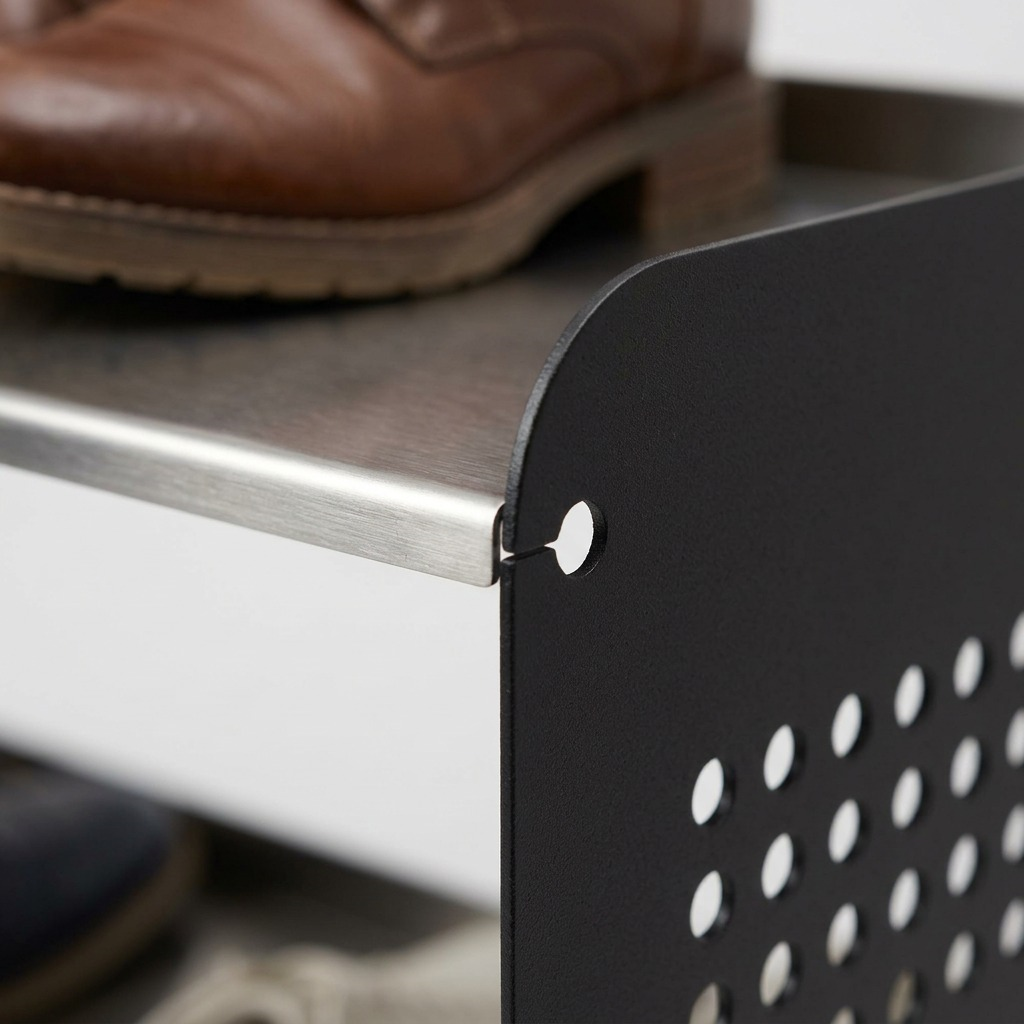 Close-up of the powder coated matte black finish and precise joint seam on the Rakabot Signature.