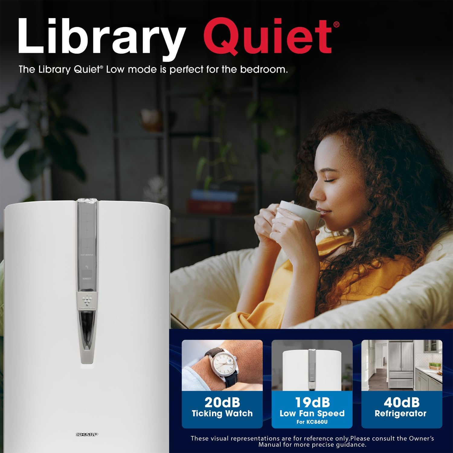 SHARP KC860U HEPA Air Purifier for Large Room with Plasmacluster? Ion and Built-in Humidifier for 300 sq. ft Room