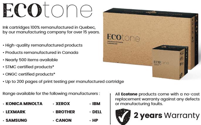 Eco Tone = Remanufactured in Canada 🍁