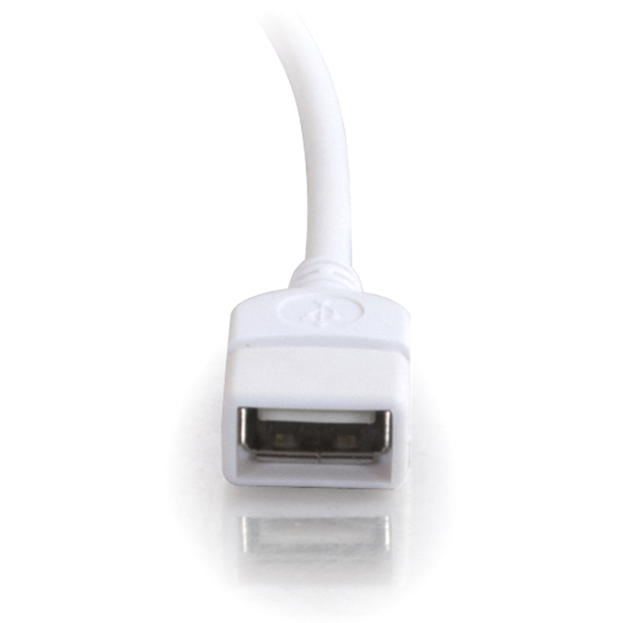 C2G 6.6ft USB Extension Cable - USB A to USB A Extension Cable - USB 2.0 - White - M/F