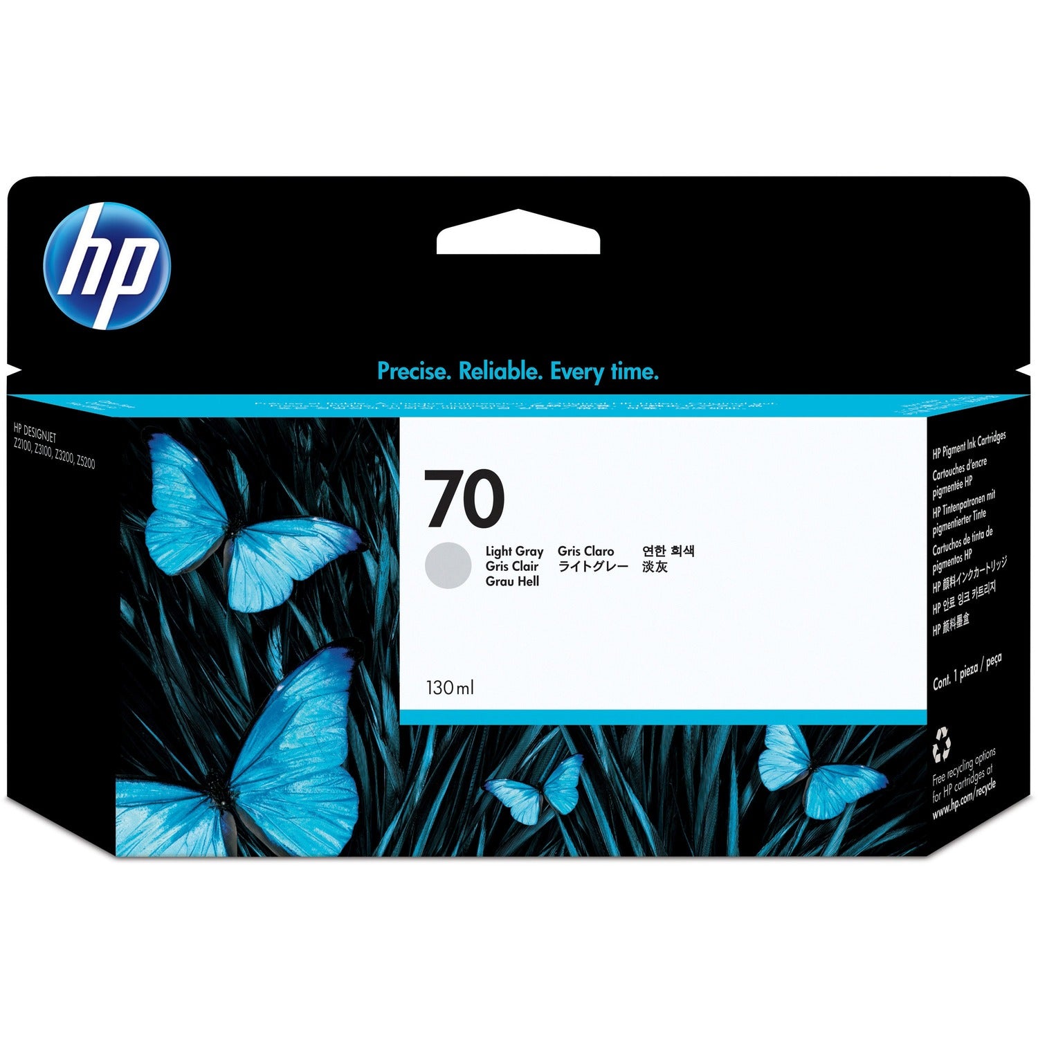 HP 70 (C9451A) Original Inkjet Ink Cartridge - Single Pack - Light Gray - 1 Each