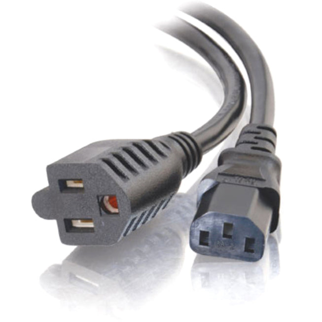 C2G 1.5ft 16 AWG 1-to-2 Power Cord Splitter (NEMA 5-15P to 1 NEMA 5-15 +1 IEC320C13)