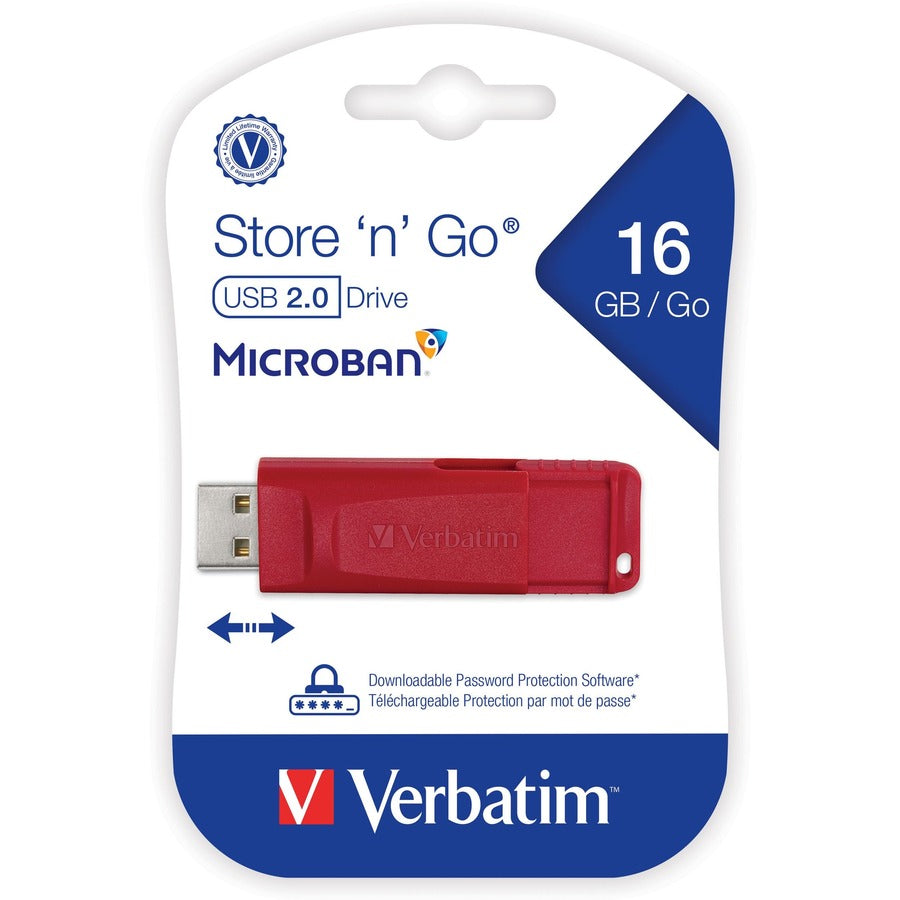 Verbatim 16GB Store 'n' Go USB Flash Drive - Red