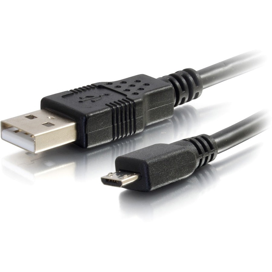 C2G 1ft USB to Micro USB Cable - USB A to Micro B Cable - USB 2.0 - Black - M/M