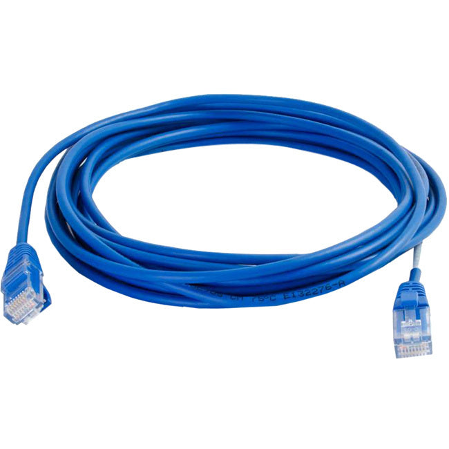 C2G 10ft Cat5e Snagless Unshielded (UTP) Slim Ethernet Cable - Cat5e Network Patch Cable - PoE - Blue