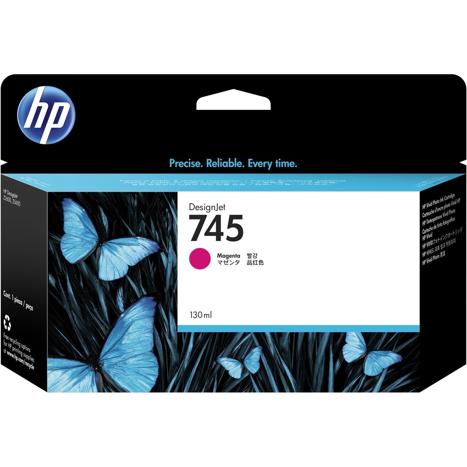 HP 745 Original Standard Yield Inkjet Ink Cartridge - Magenta - 1 Pack