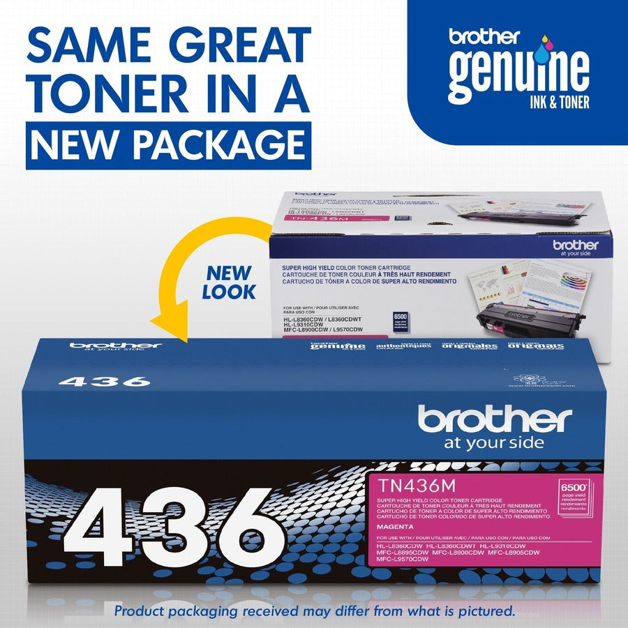 Brother TN436M Original Laser Toner Cartridge - Magenta - 1 Each