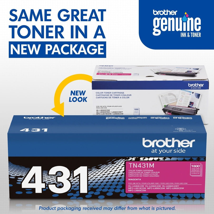 Brother TN431M Original Standard Yield Laser Toner Cartridge - Magenta - 1 Each