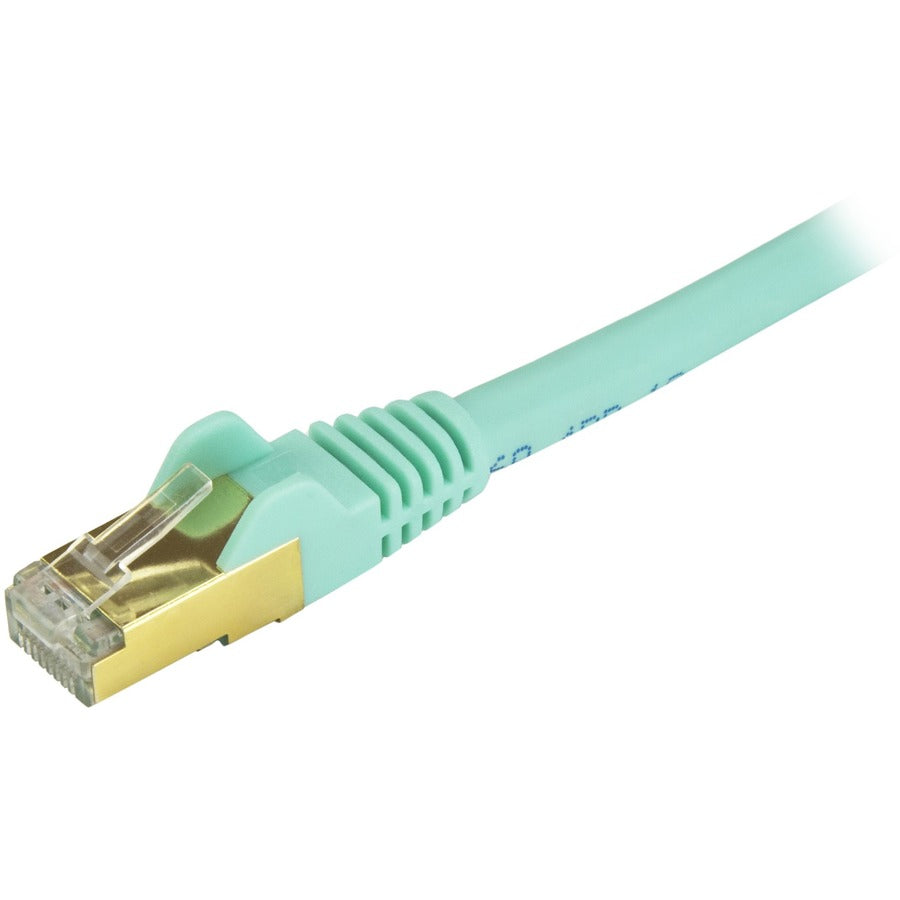 StarTech.com 3ft CAT6a Ethernet Cable - 10 Gigabit Category 6a Shielded Snagless 100W PoE Patch Cord - 10GbE Aqua UL Certified Wiring/TIA