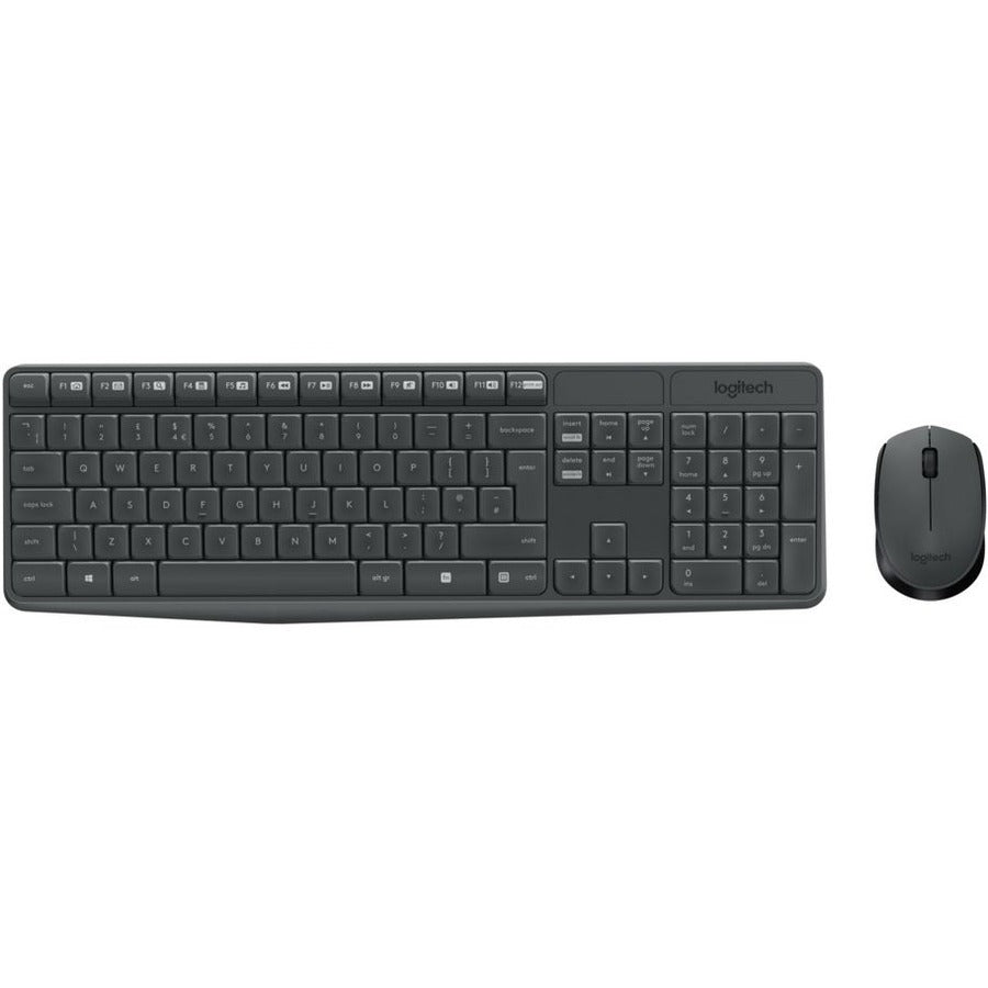 Logitech MK235 Wireless Keyboard and Mouse Combo for Windows, 2.4 GHz Wireless Unifying USB Receiver, 15 FN Keys, Long Battery Life, Compatible with PC, Laptop (French Layout)