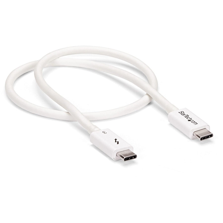 StarTech.com 1.6ft (50cm) Thunderbolt 3 Cable, 40Gbps, 100W PD, 4K/5K Video, Thunderbolt-Certified, Compatible w/ TB4/USB 3.2/DisplayPort