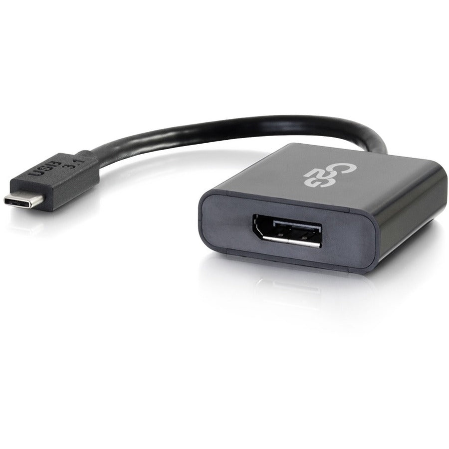 C2G USB C to DisplayPort Adapter - USB Type-C to DP - 4K 30Hz - Black - M/M