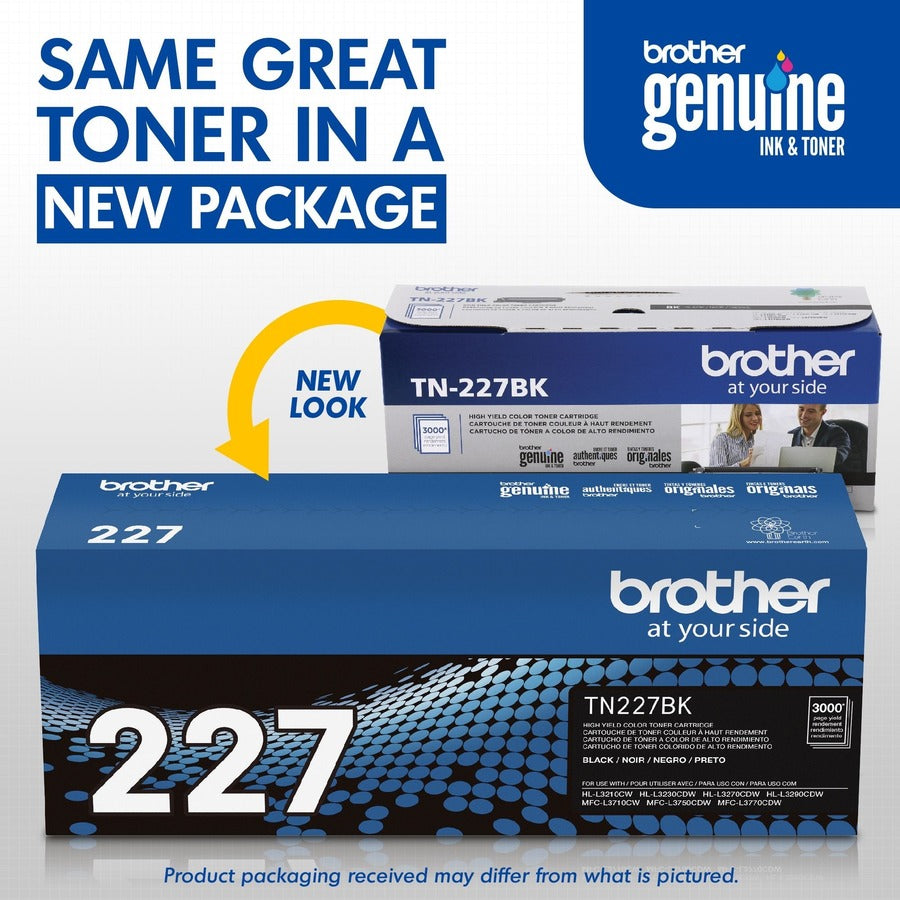 Brother TN-227BK Original High Yield Laser Toner Cartridge - Black - 1 Each