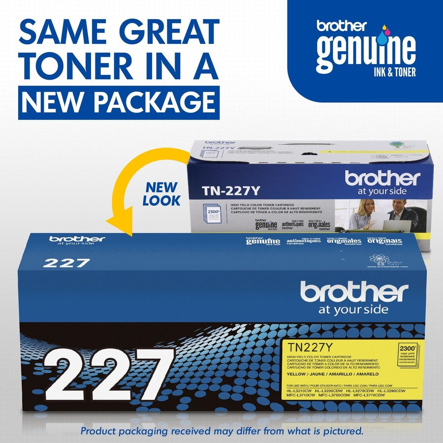 Brother TN-227Y Original High Yield Laser Toner Cartridge - Yellow - 1 Each