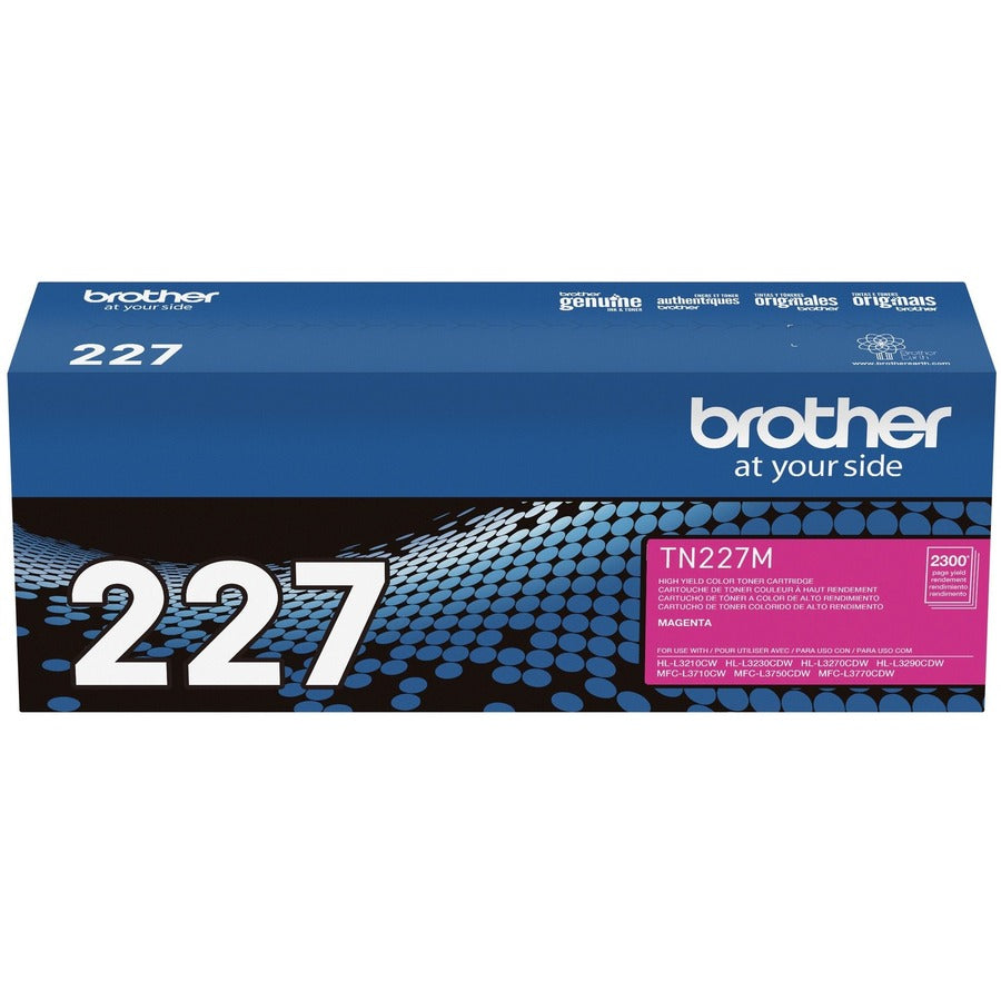 Brother TN-227M Original High Yield Laser Toner Cartridge - Magenta - 1 Each