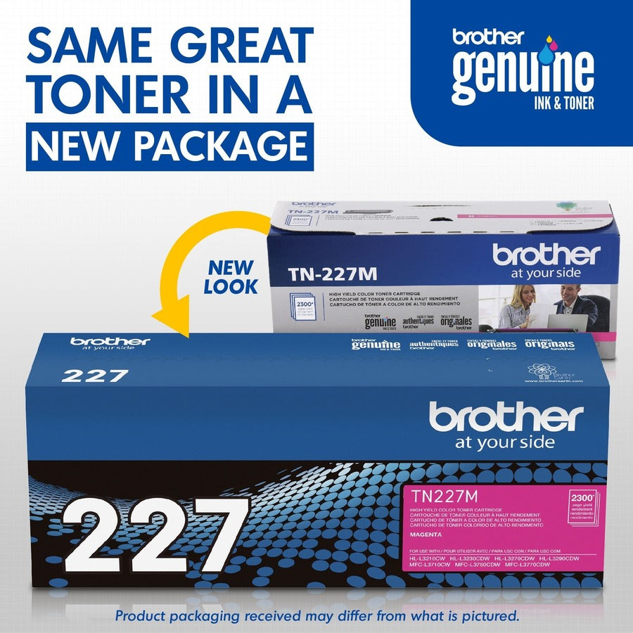 Brother TN-227M Original High Yield Laser Toner Cartridge - Magenta - 1 Each