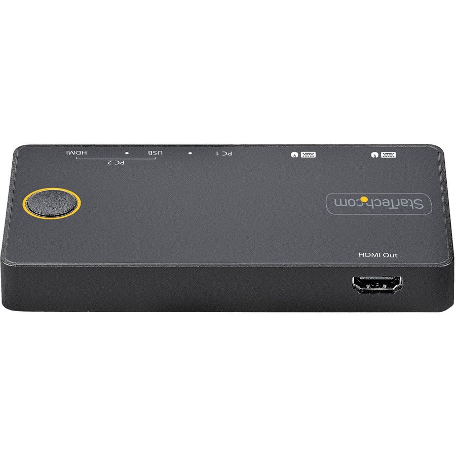 StarTech.com 2 Port Hybrid USB-A + HDMI & USB-C KVM Switch, Single 4K 60Hz HDMI 2.0 Monitor, Compact Desktop and/or Laptop HDMI KVM Switch SV221HUC4K