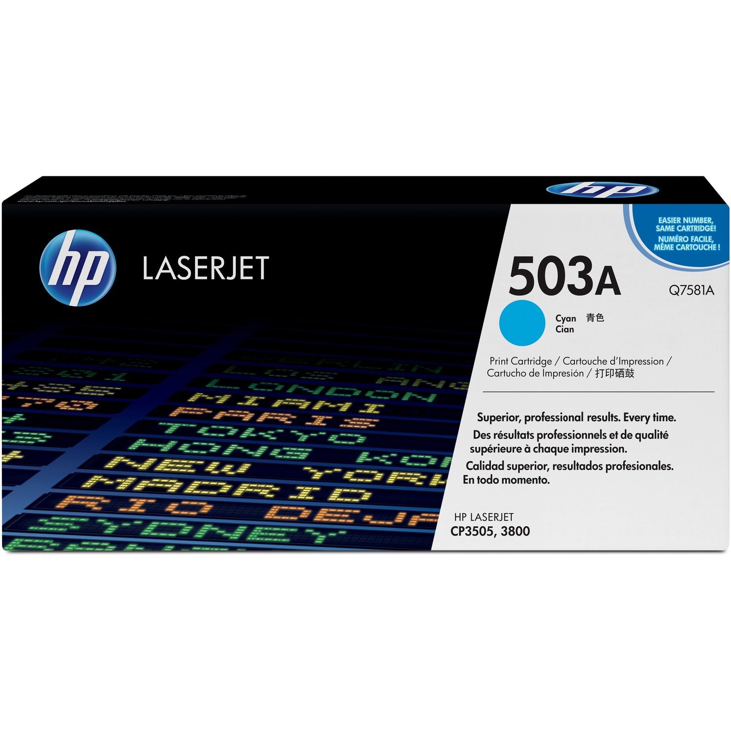 HP 503A (Q7581A) Original Laser Toner Cartridge - Single Pack - Cyan - 1 Each