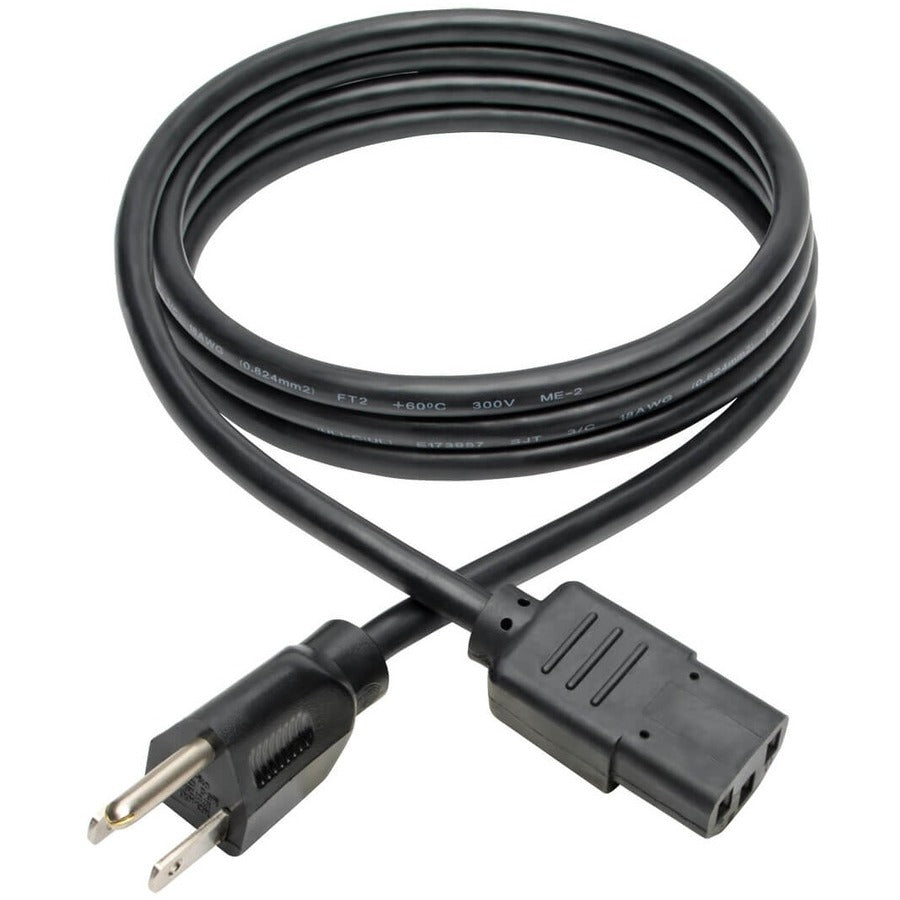 Tripp Lite 6ft Computer Power Cord Cable 5-15P to C13 10A 18AWG 6'