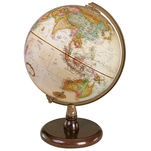 Quincy 9"/22.9Cm Diameter Antique Ocean Desk Globe (French)