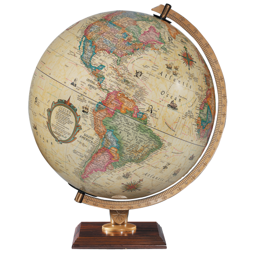 Carlyle  12"/30cm Diameter Antique Ocean Illuminated Desk Globe (French)