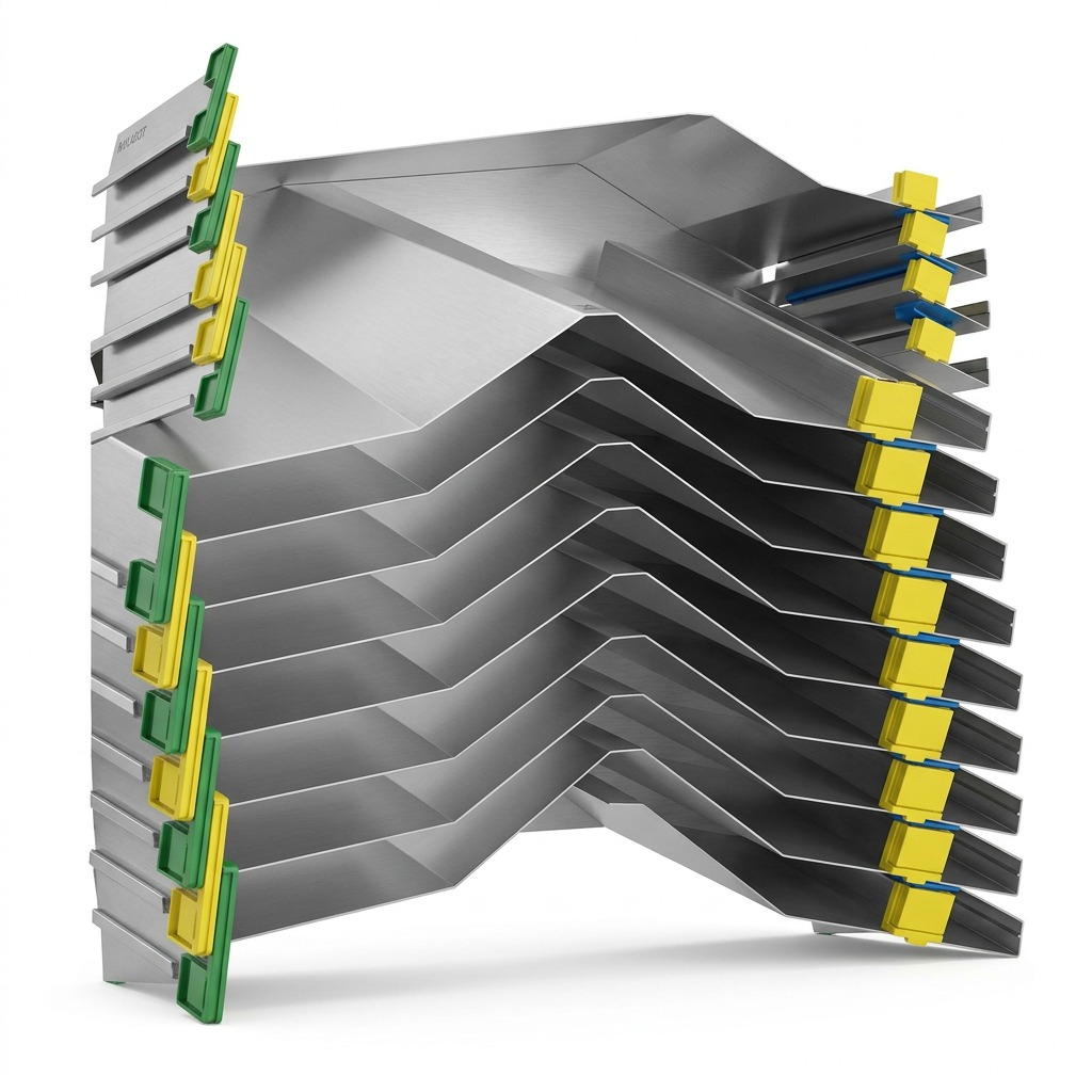 Rakabot Titan 5-shelf, 47" wide stainless steel heavy-duty shelving unit hero shot.