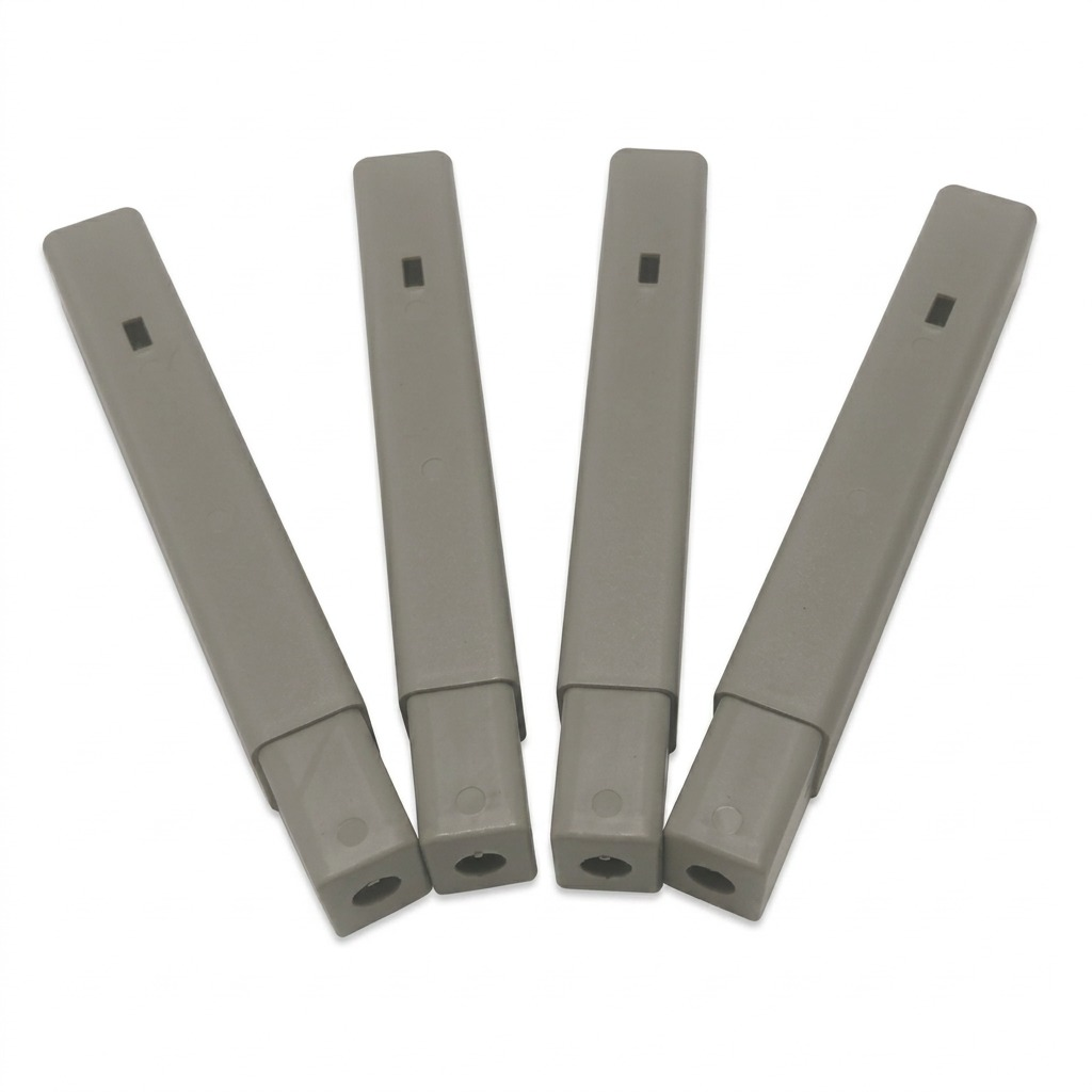Four grey Rakabot-compatible boot rack extension legs standing upright in a clean high-resolution hero shot.