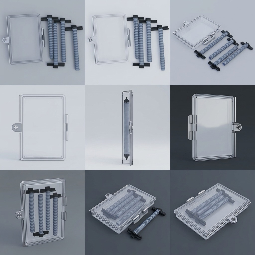 RAKABOT TITAN 5-Tier Draining Pipe Kit: grid showing clear casing, draining pipes, and black hooks.