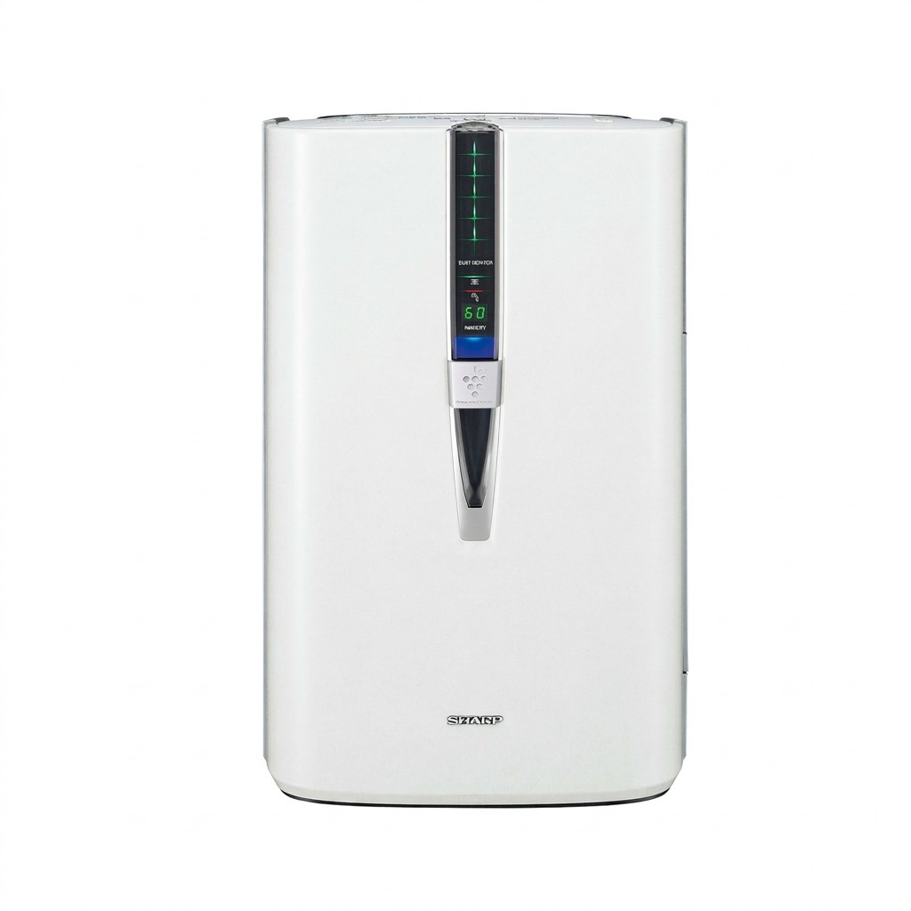 High-resolution hero shot of the white Sharp KC860U Air Purifier and Humidifier on a pure white background.