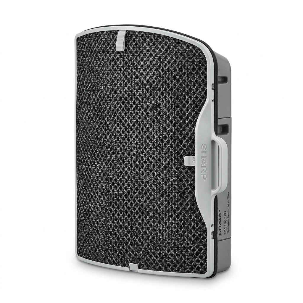 Pure high-resolution hero shot: SHARP FZC100DFU Replacement Filter (Washable Deodorizing) for KC-850U.