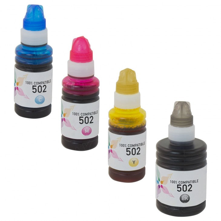 T502 BK,C,M &Y IMPERIAL BRAND EPSON T502520 HY INK BOTTLES  T502520G