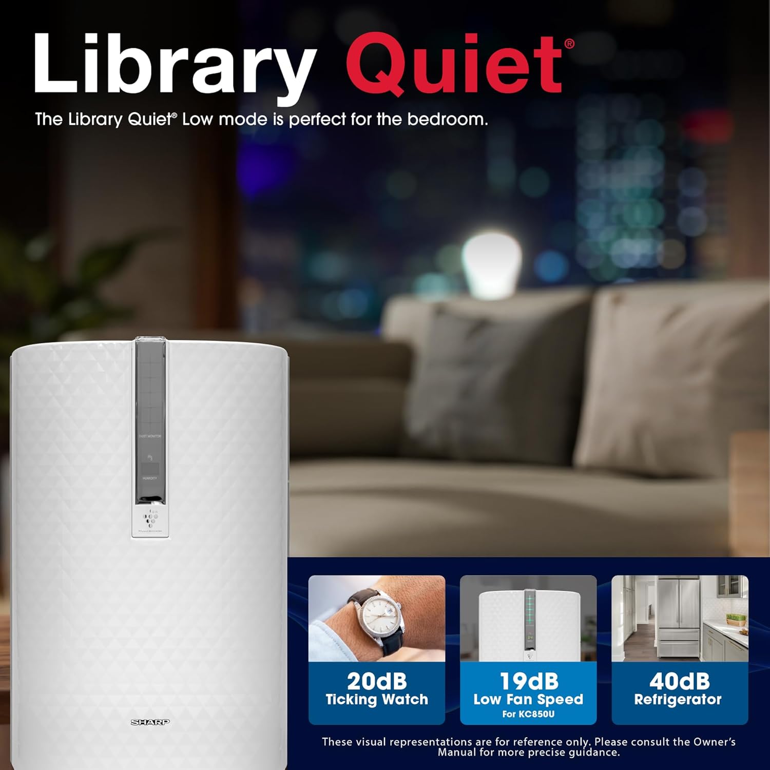 SHARP KC850U Air Purifier with Plasmacluster? and Built-in Humidifier For 250 sq. ft.