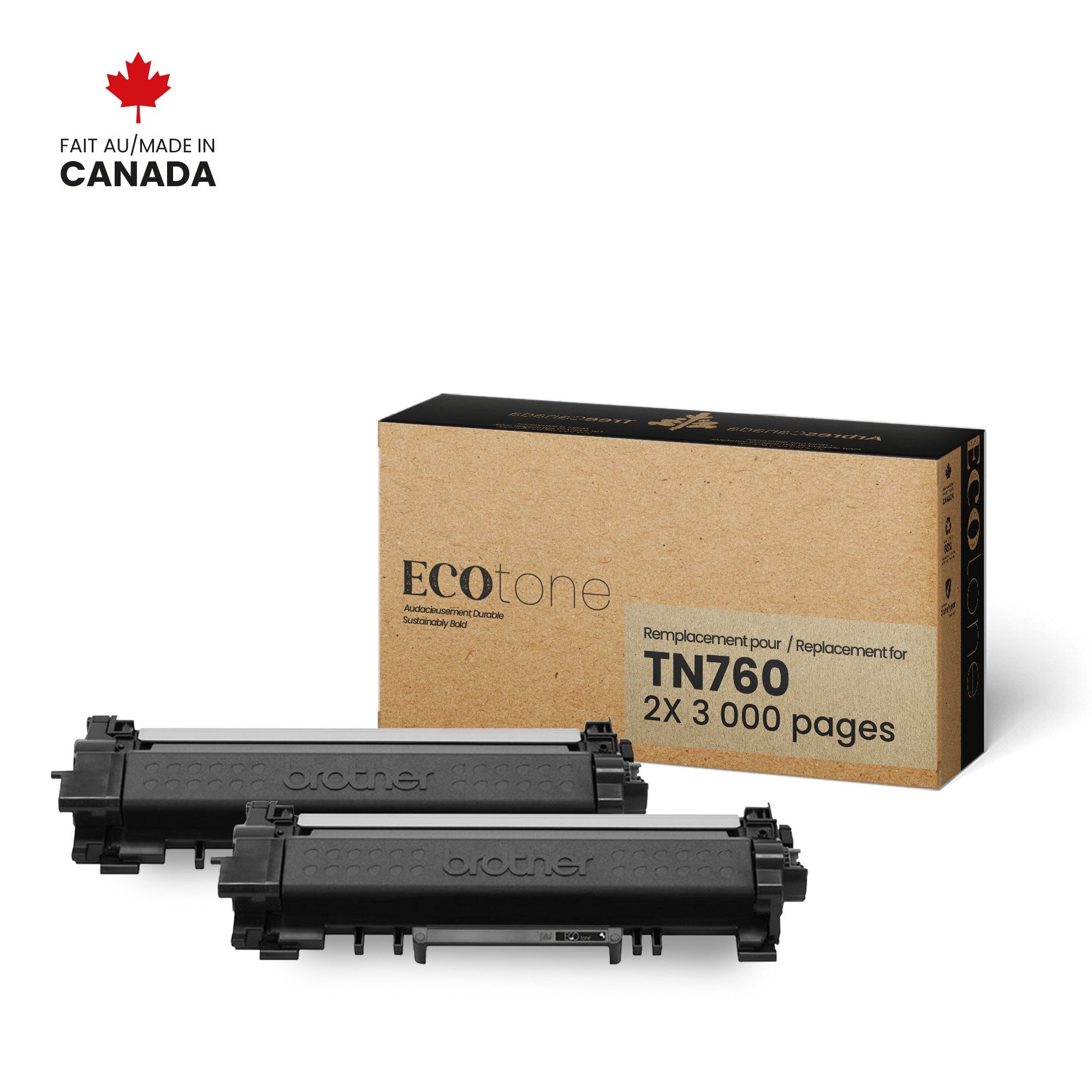 RBRTN760-2PK Brother TN760 Reman Ecotone 3K (Pack of 2)