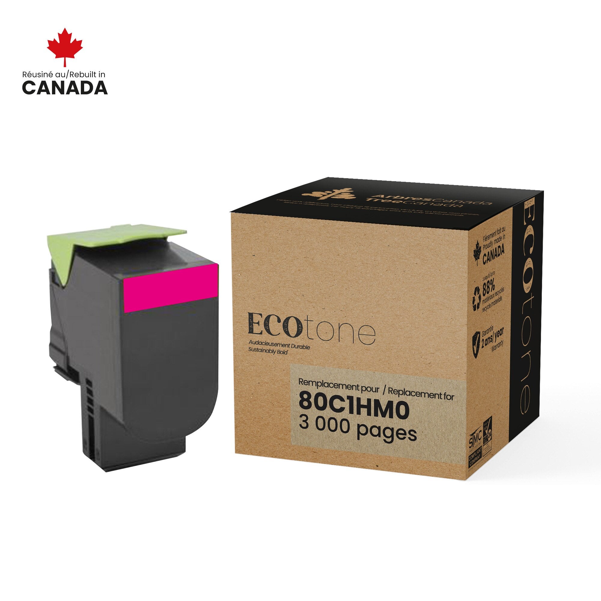 RLEX-801HM Lexmark 80C1HM0 Reman Ecotone Magennta 3K