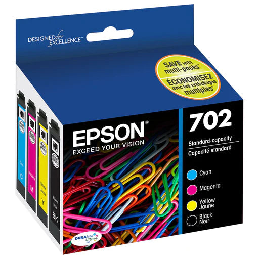 Epson T702 T702120-BCS Original Ink Cartridge Combo BK/C/M/Y T702120-BCS