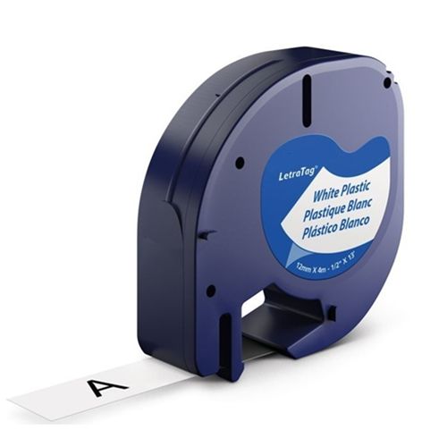 IMPERIAL BRAND Dymo 91331 Plastic Label Compatible Black / White 12mm  91331G