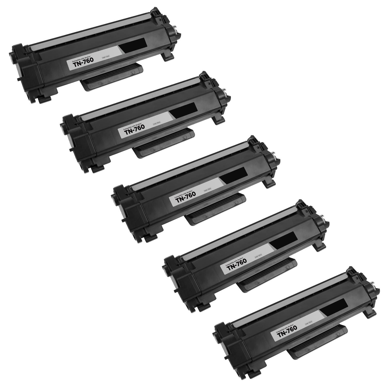 TN760 5 PACK IMPERIAL BRAND BROTHER TN760 TONER CARTRIDGE 3,000 PAGES