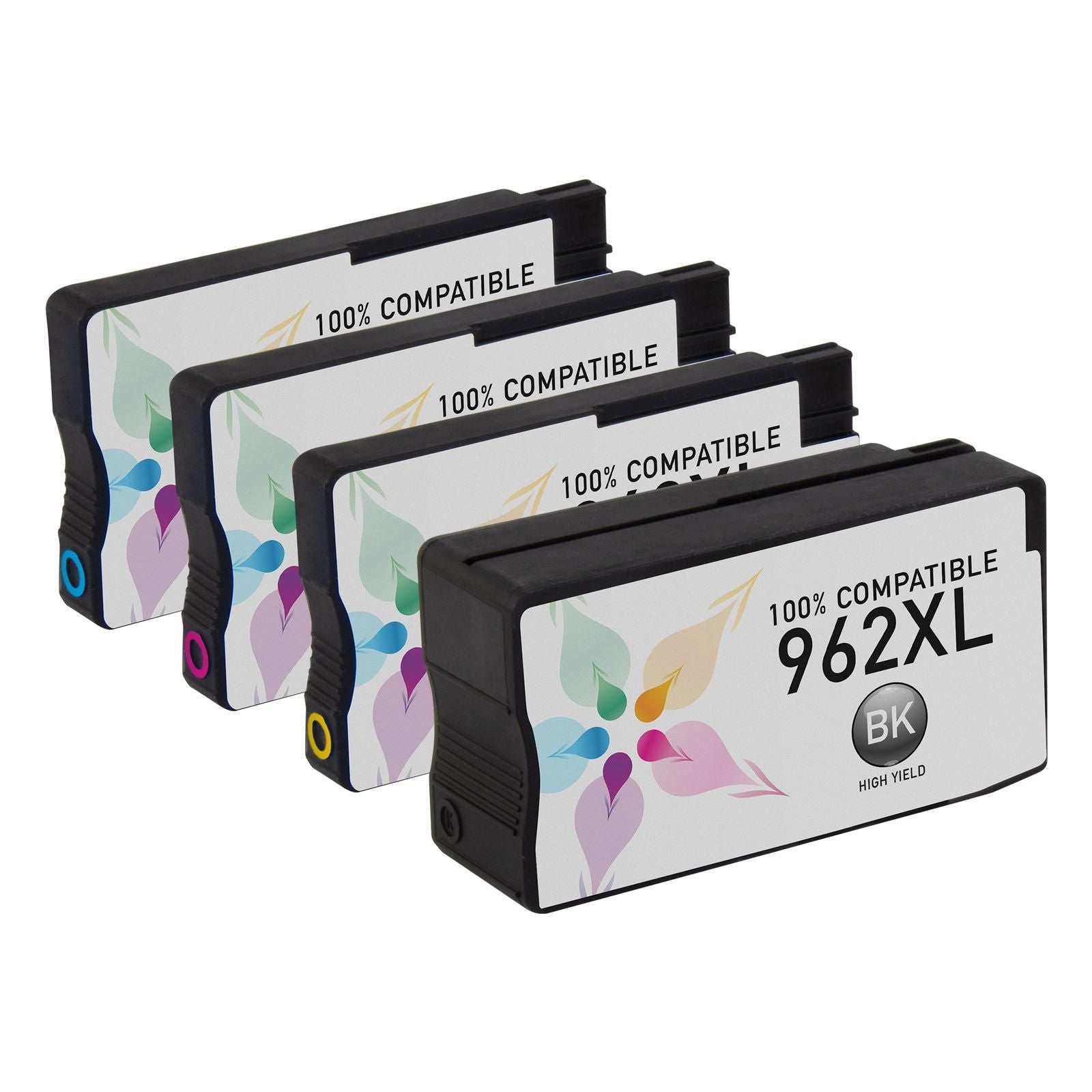 IMPERIAL BRAND Compatible Set of 4 High Yield Ink Cartridges for HP 962XL