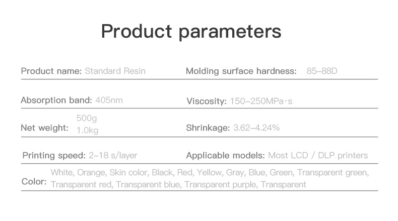CREALITY LCD Standard TRANSPARENT Resin 500g